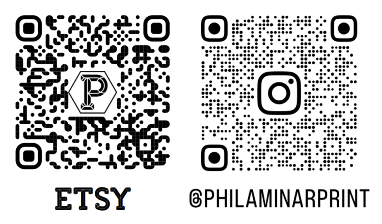 Etsy and Instagram QR Codes side by side